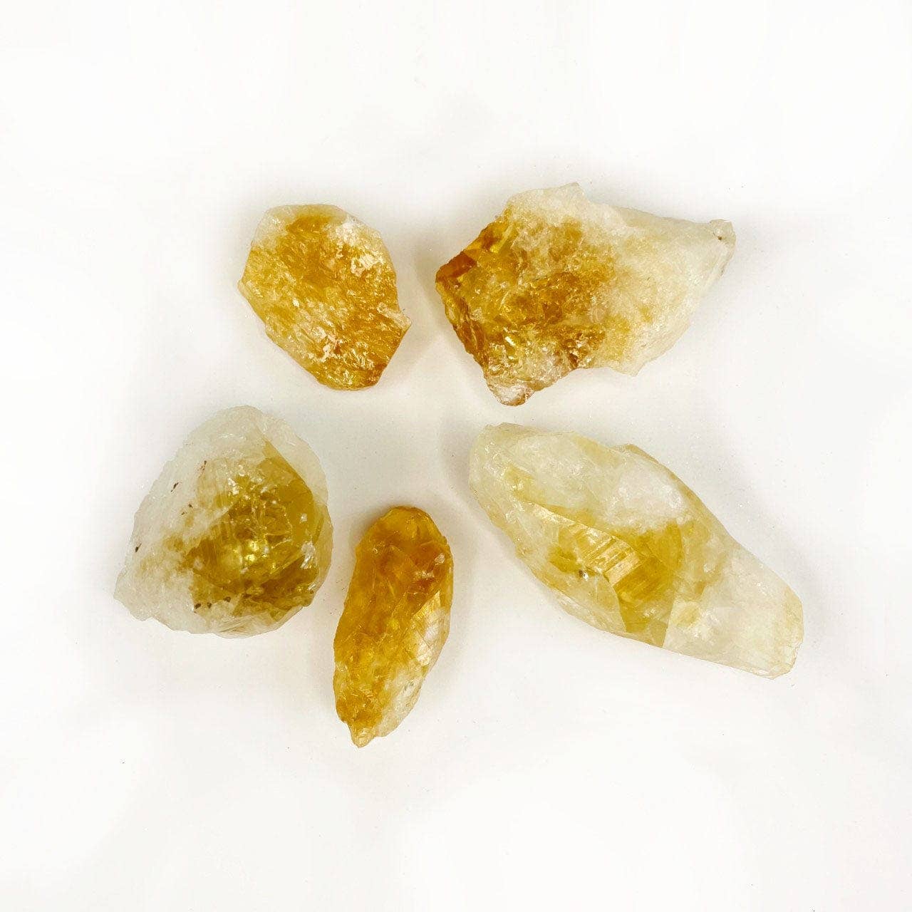 Rough Citrine Points - Spiral Circle