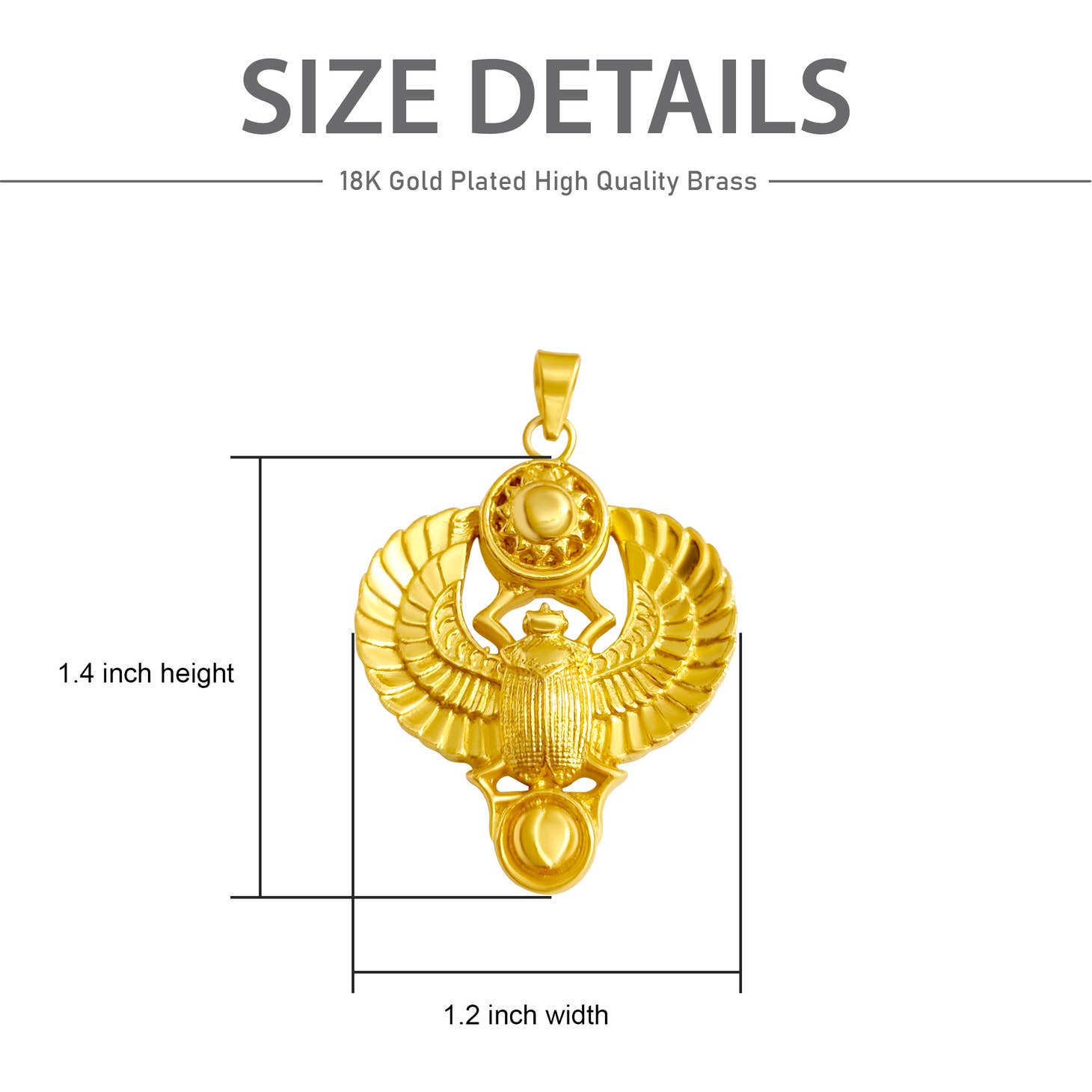 Royal Scarab Gold Pendant - Spiral Circle