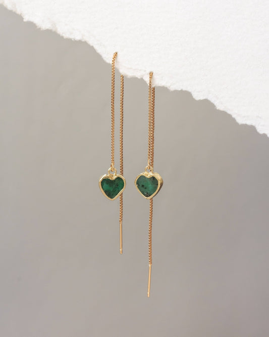 Royal Threader Earrings | Emerald - Spiral Circle