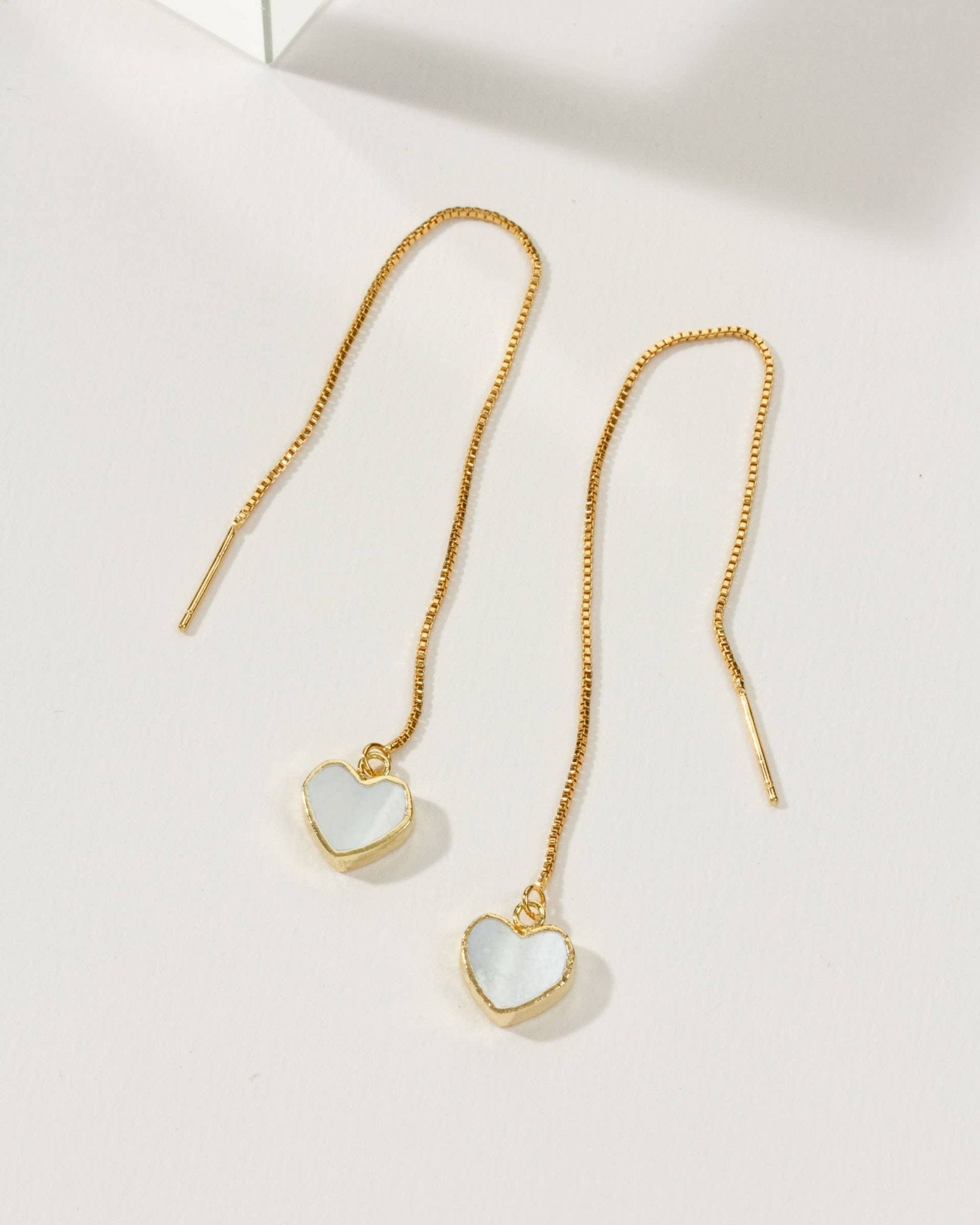 Royal Threader Earrings | Mother of Pearl - Spiral Circle