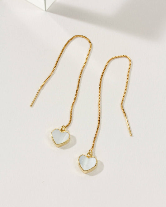 Royal Threader Earrings | Mother of Pearl - Spiral Circle