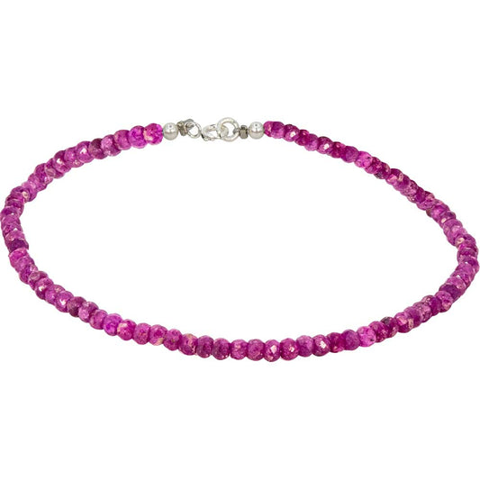 Ruby 2MM Faceted Bracelet | Sterling Silver Clasp - Spiral Circle