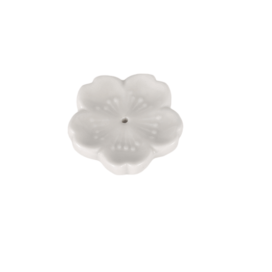 Sakura Cherry Blossom Incense Holder 2 inch White (50/500) - Spiral Circle