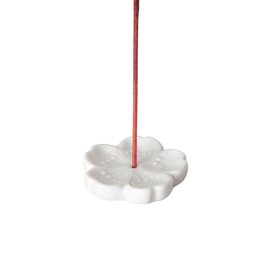 Sakura Cherry Blossom Incense Holder 2 inch White (50/500) - Spiral Circle