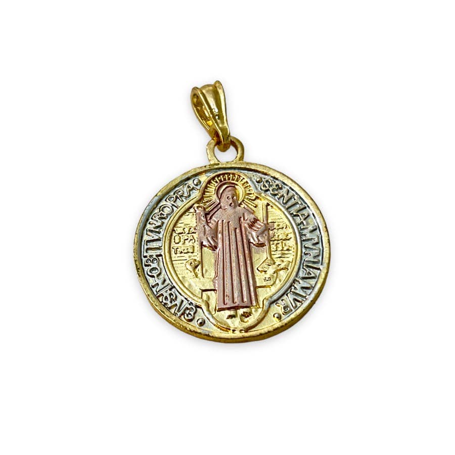 San Benito 2 Sides Pendant in 18k of Gold Layering - Spiral Circle