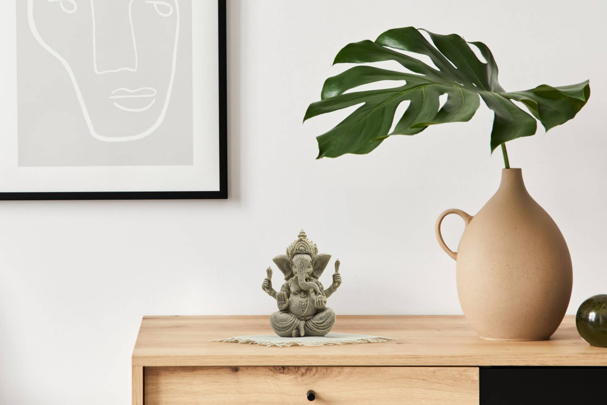 Sandstone Ganesh - Large - Spiral Circle