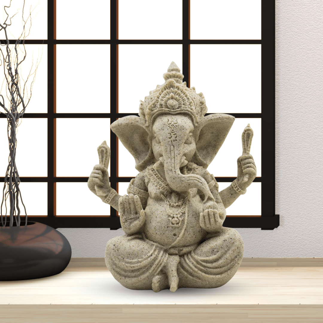 Sandstone Ganesh - Large - Spiral Circle