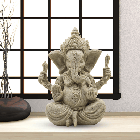 Sandstone Ganesh - Large - Spiral Circle