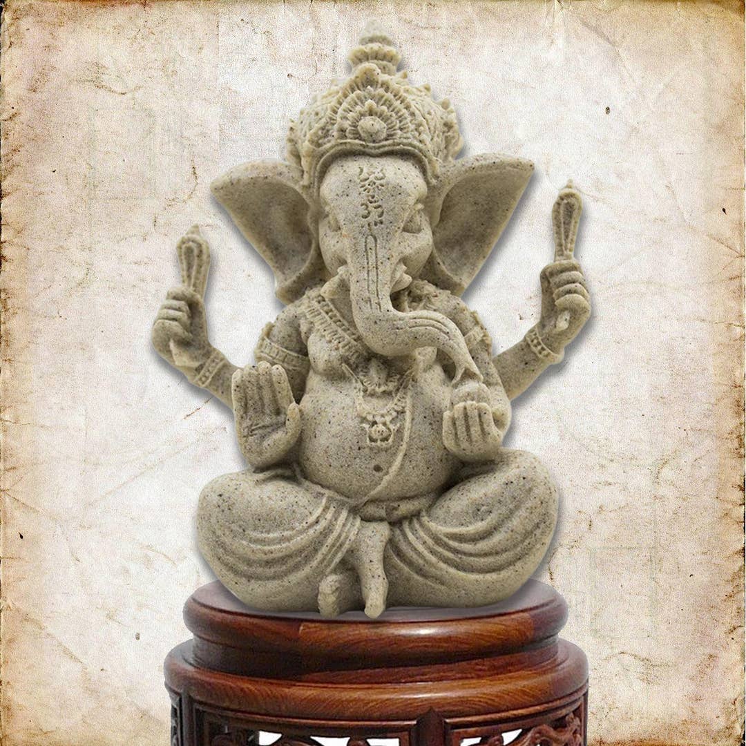 Sandstone Ganesh - Large - Spiral Circle