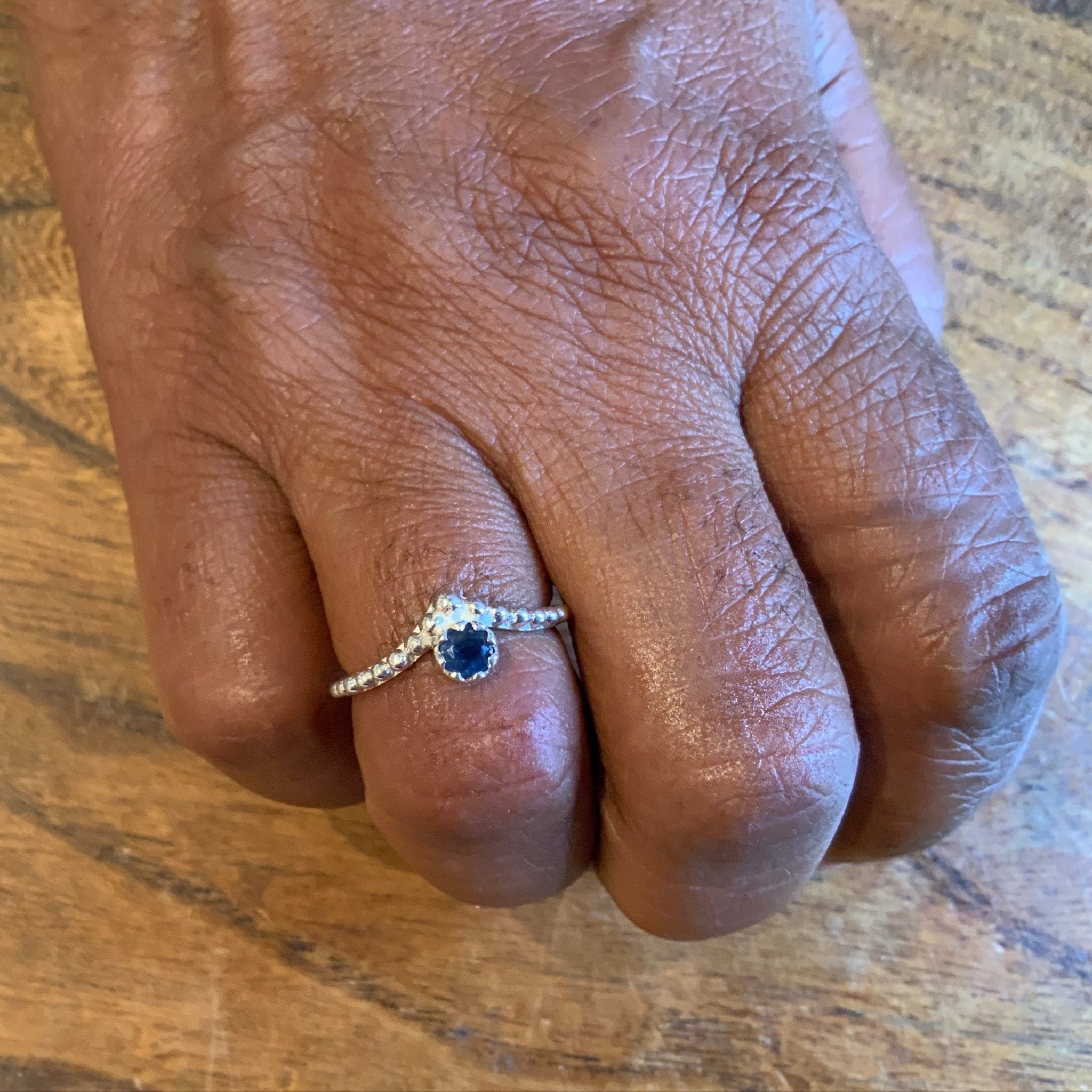 Sapphire Tiara Ring | Sterling Silver - Spiral Circle