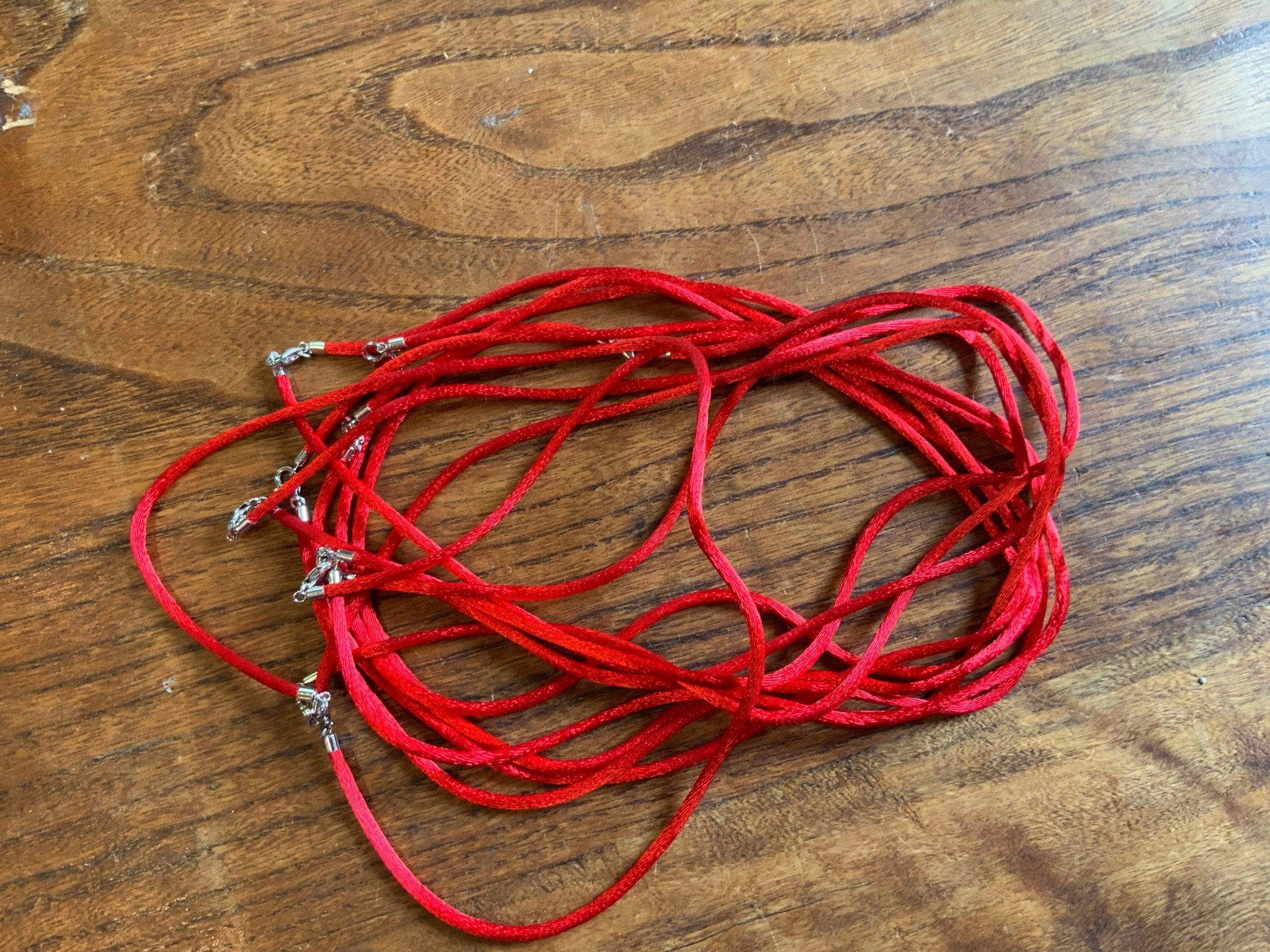 Satin Necklace 16.5 inches | Sterling Silver Clasp - Spiral Circle