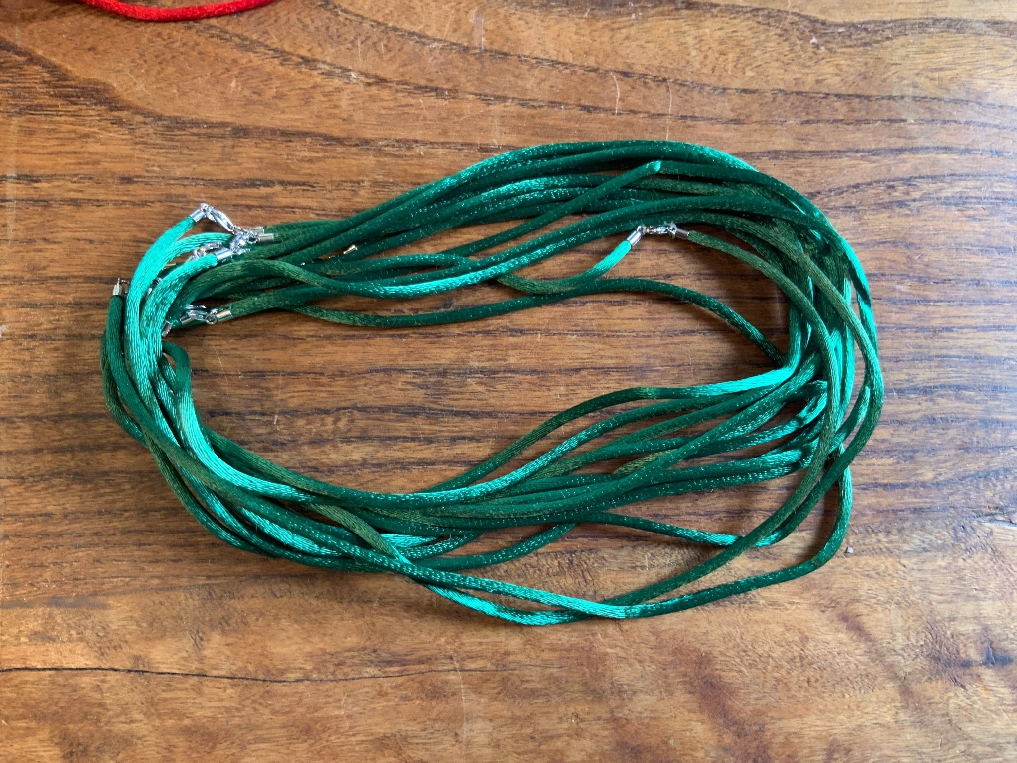 Satin Necklace 16.5 inches | Sterling Silver Clasp - Spiral Circle