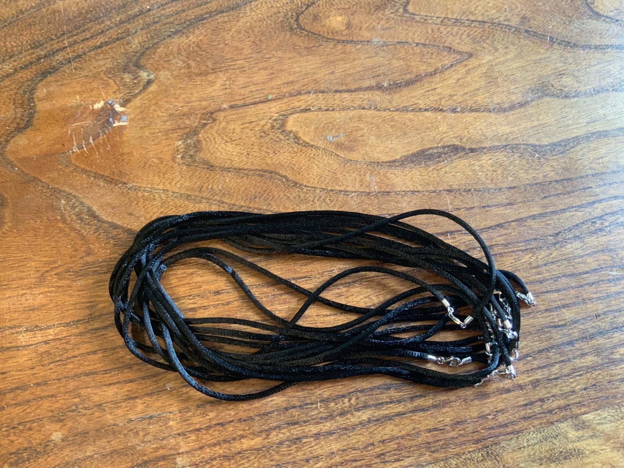 Satin Necklace 16.5 inches | Sterling Silver Clasp - Spiral Circle