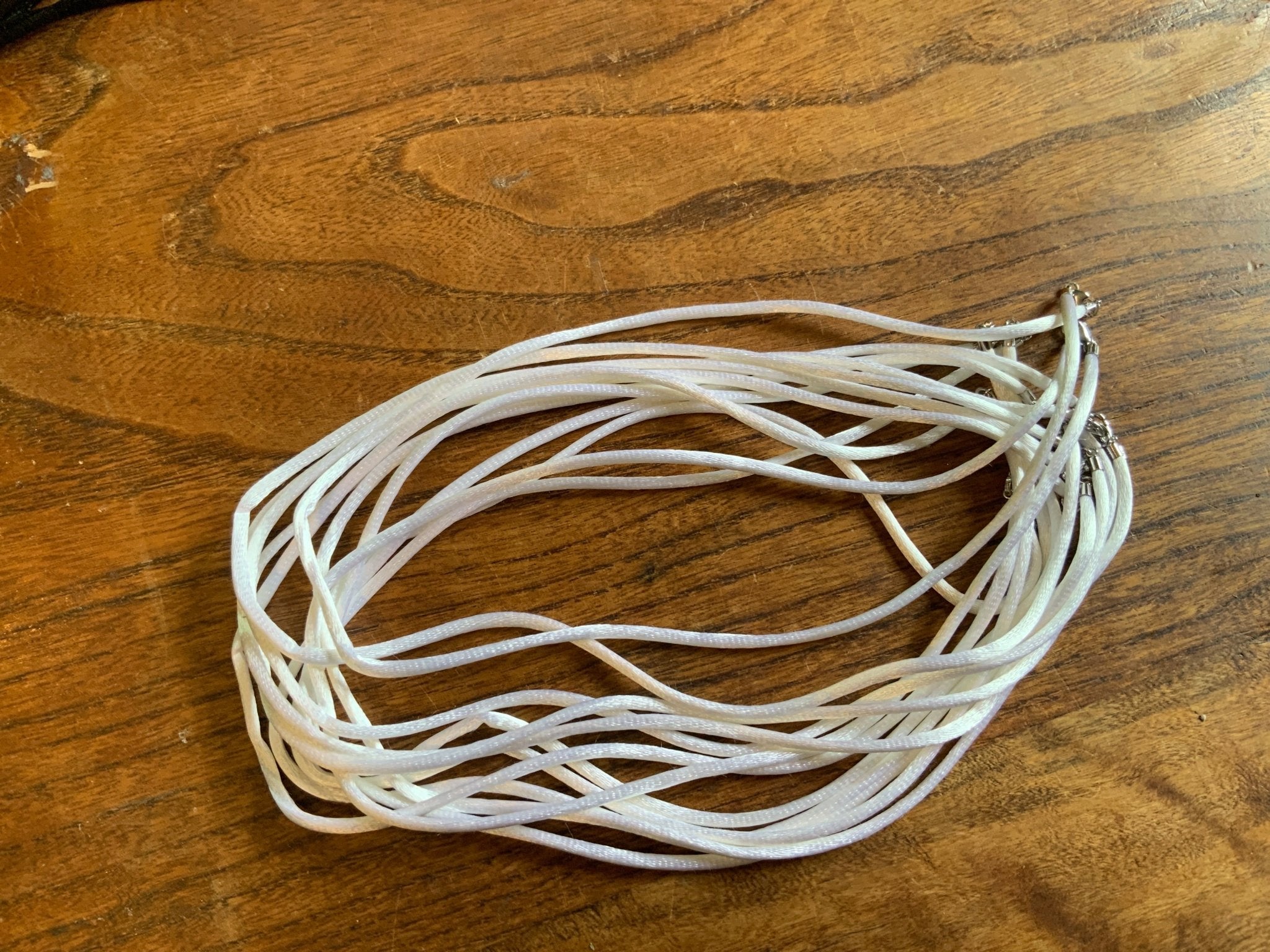 Satin Necklace 16.5 inches | Sterling Silver Clasp - Spiral Circle