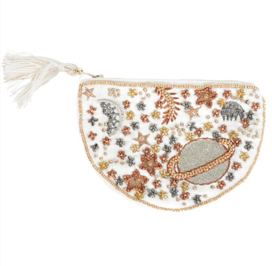 Saturn Moon Coin Purse - Spiral Circle