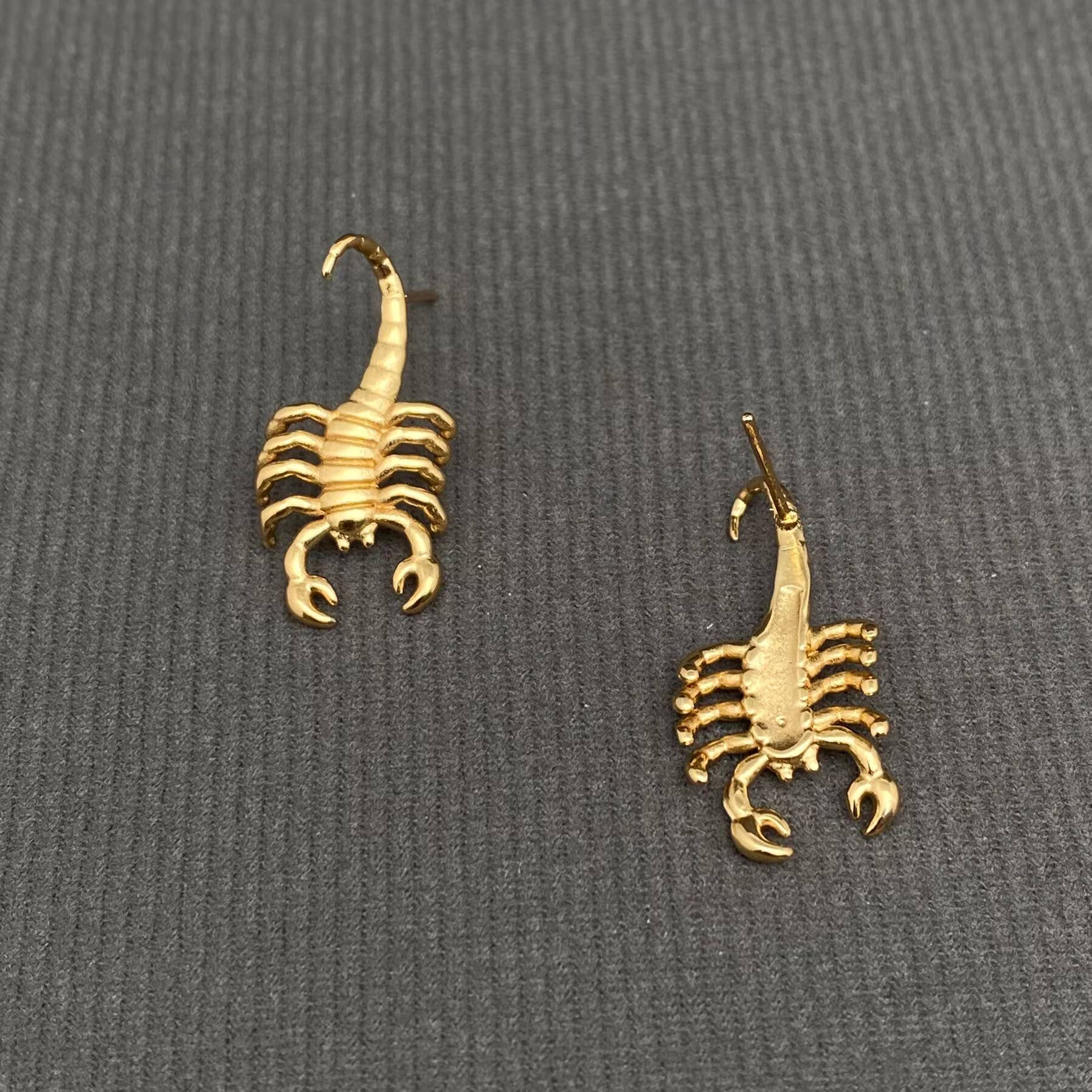 Scorpion Stud Earrings - Spiral Circle