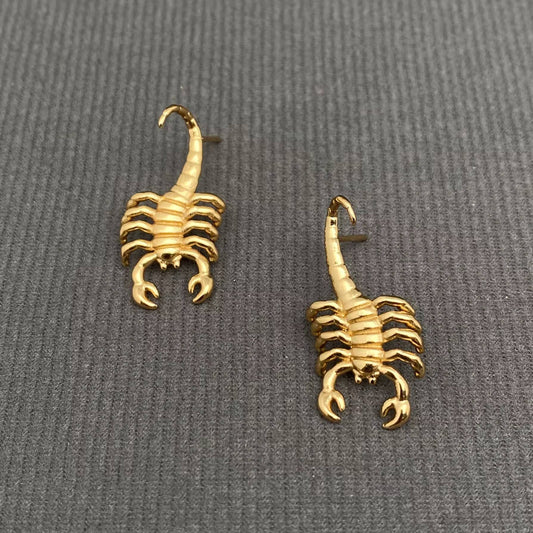 Scorpion Stud Earrings - Spiral Circle