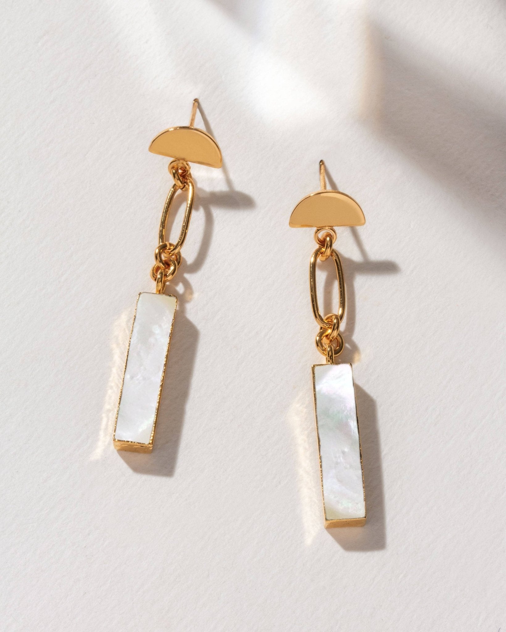 Sea Queen Post Earrings- Mother of Pearl - Spiral Circle
