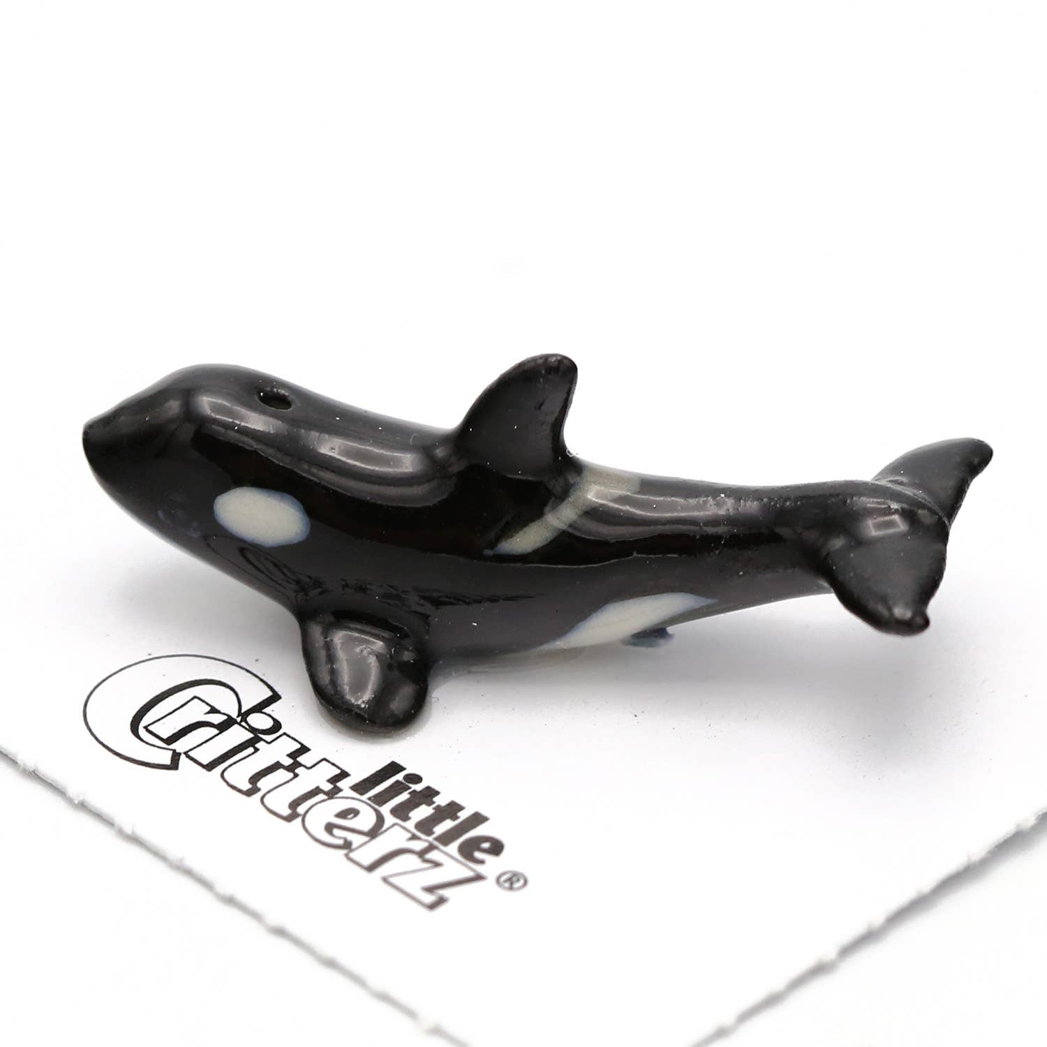 Seawolf Orca Decorative Figurine - Porcelain Miniature - Spiral Circle