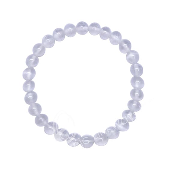 Selenite Bracelet | 6mm - Spiral Circle