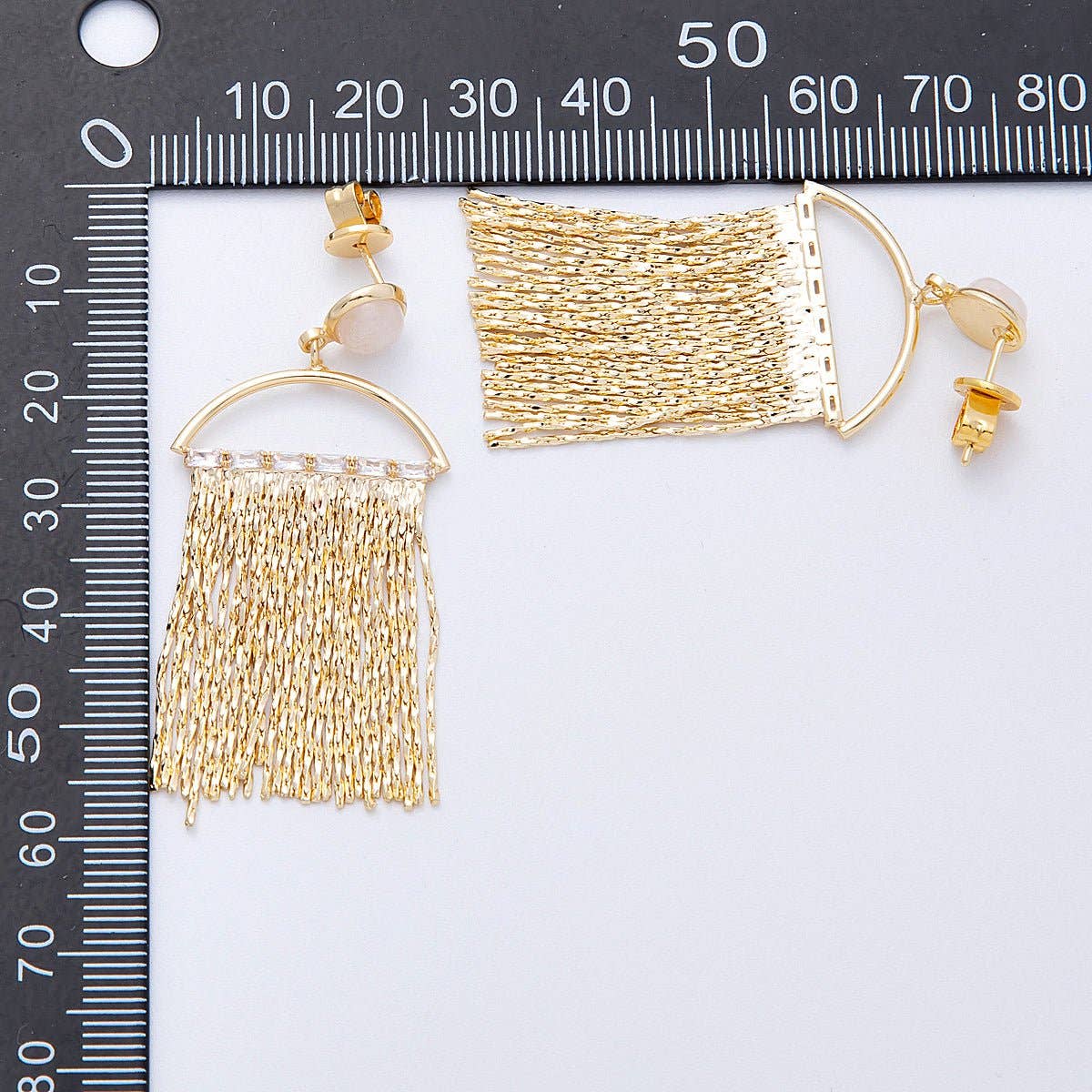 Semi - Circle Fringe Earrings - Spiral Circle