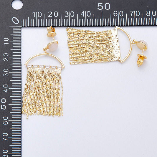 Semi - Circle Fringe Earrings - Spiral Circle