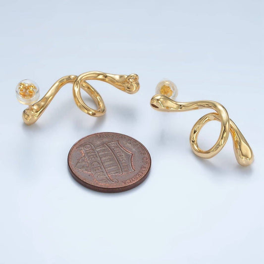 Serpent Earrings - Spiral Circle