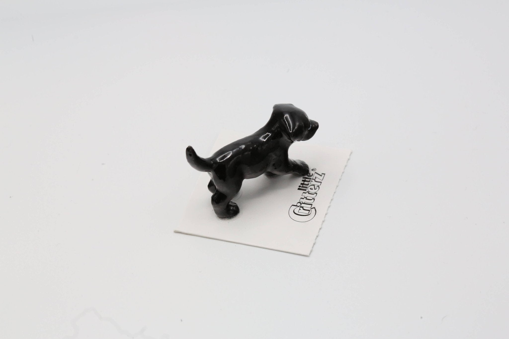 Shadow Black Lab Puppy Porcelain Miniature - Spiral Circle