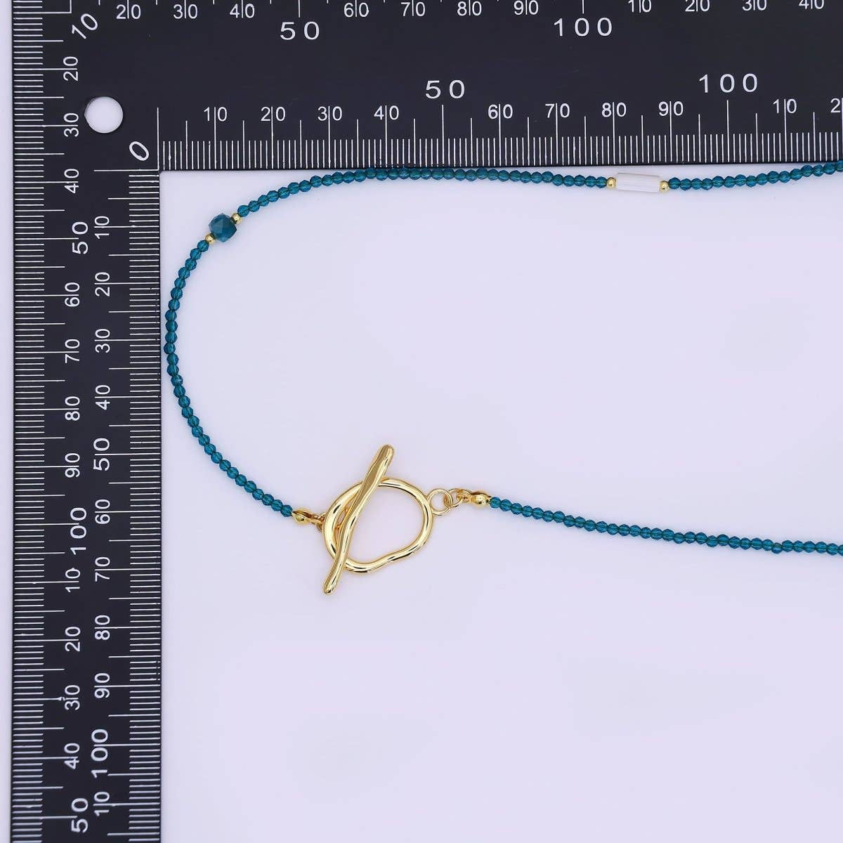 Shell Pearl Blue Gemstone Necklace | 40