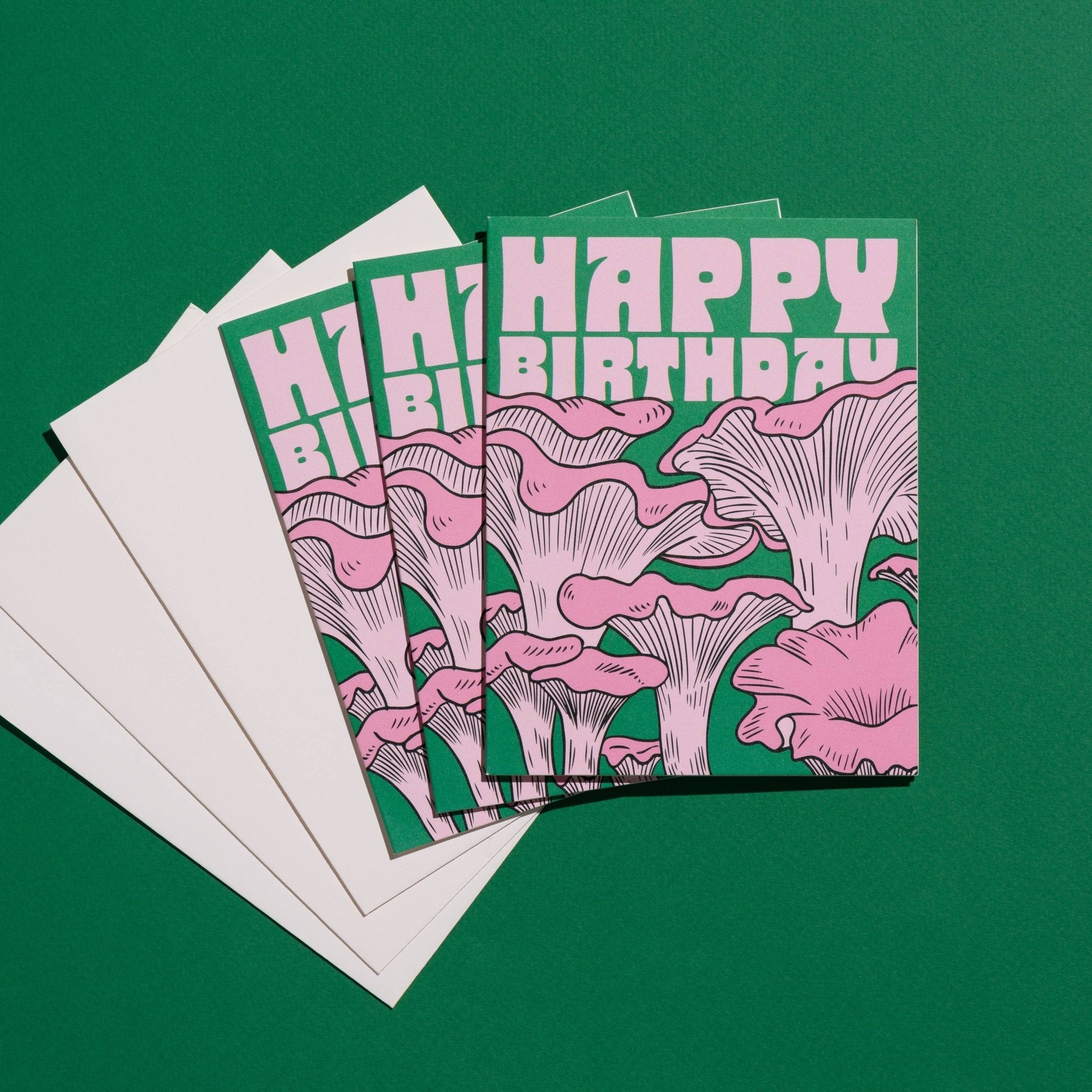 Shroomy Birthday greeting card - Spiral Circle