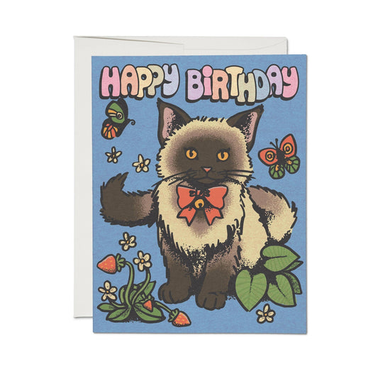 Siamese Birthday greeting card - Spiral Circle
