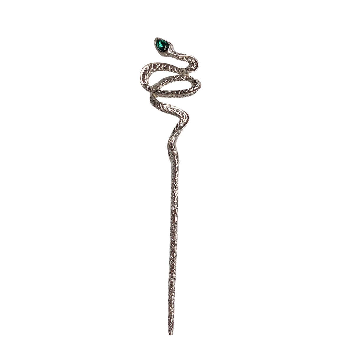 Silver Snake Hairpin - Spiral Circle