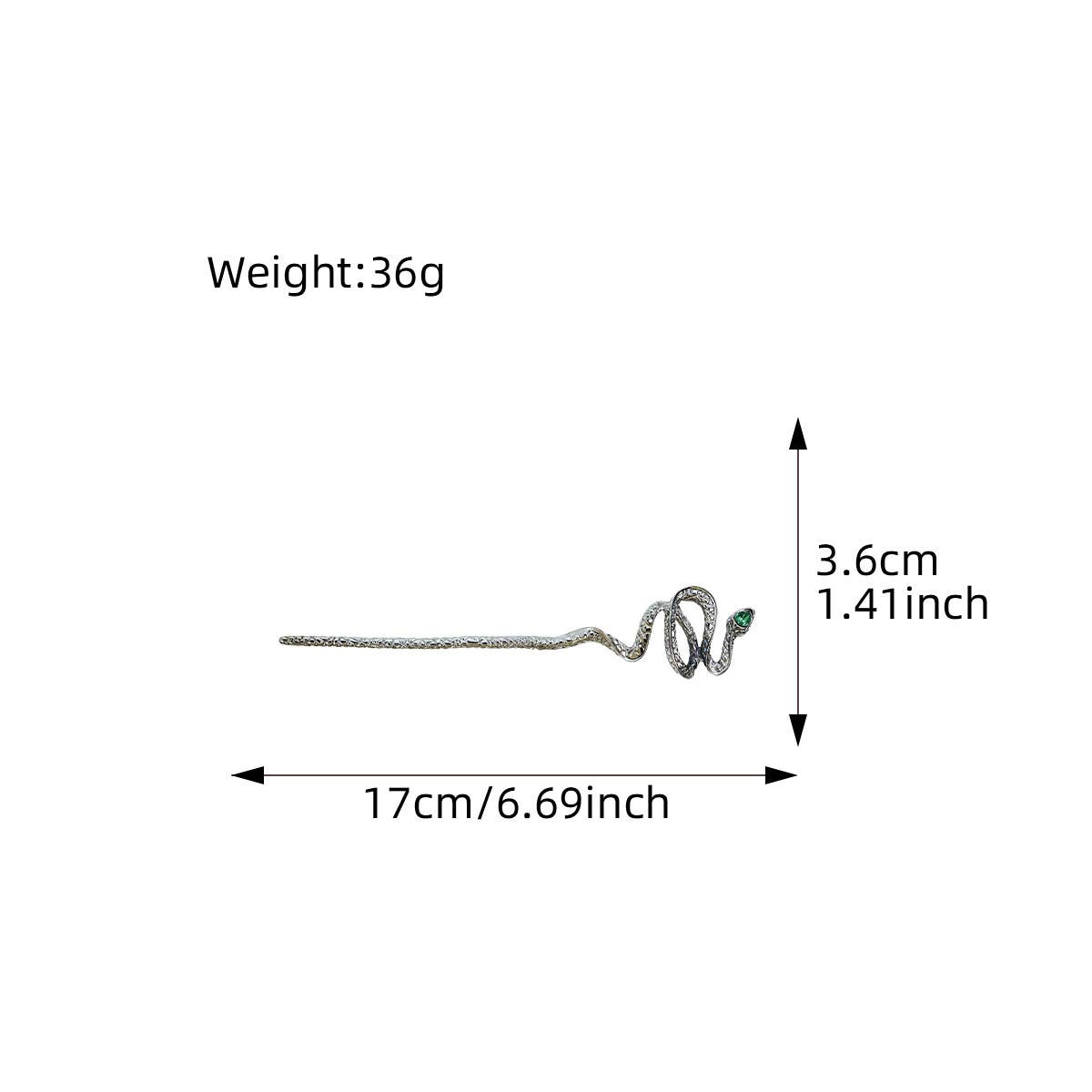 Silver Snake Hairpin - Spiral Circle