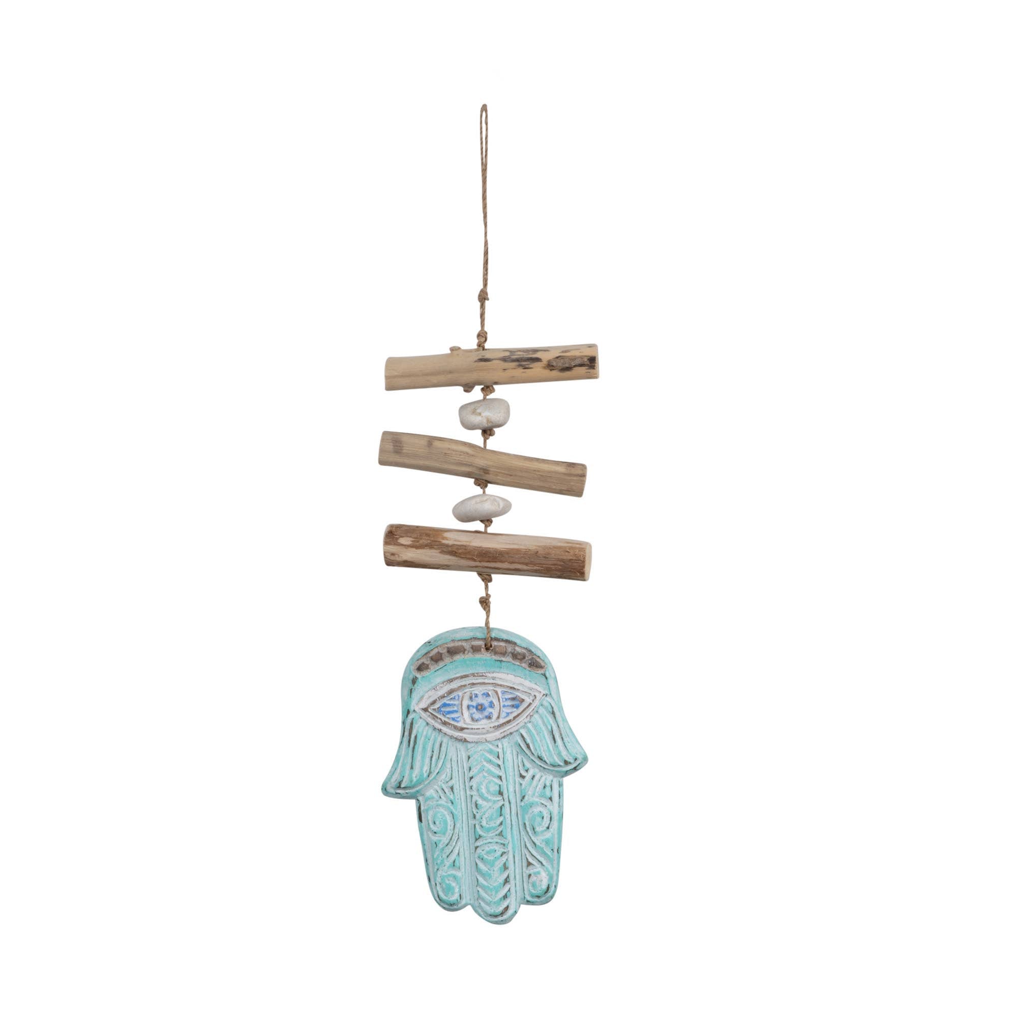SINGLE HAMSA WOOD GARLAND - Spiral Circle