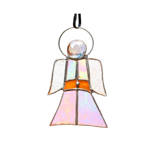 Small Angel Stained Glass | 4" x 3" - Spiral Circle