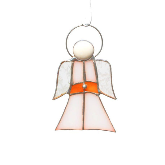 Small Angel Stained Glass | 4" x 3" - Spiral Circle