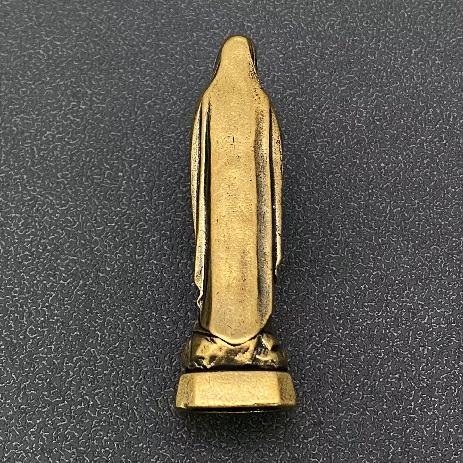 Small Brass Virgin Mary Statue Desktop Ornaments Decoration - Spiral Circle