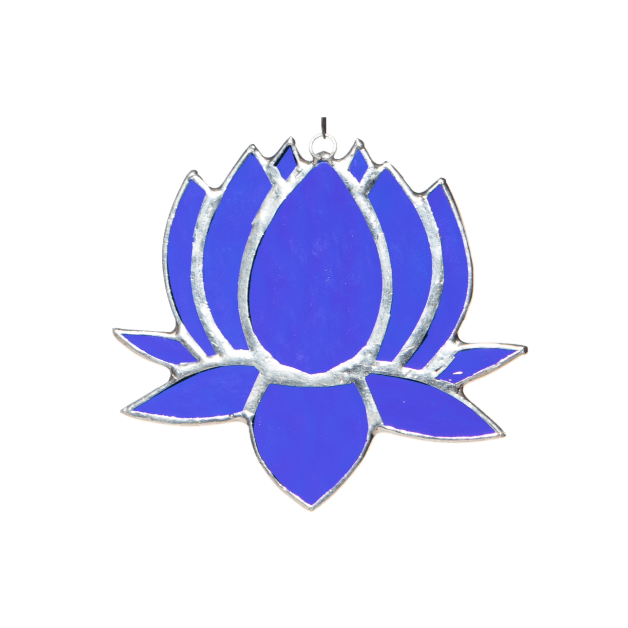 Small Lotus Stained Glass Suncatcher | 3" x 4" - Spiral Circle