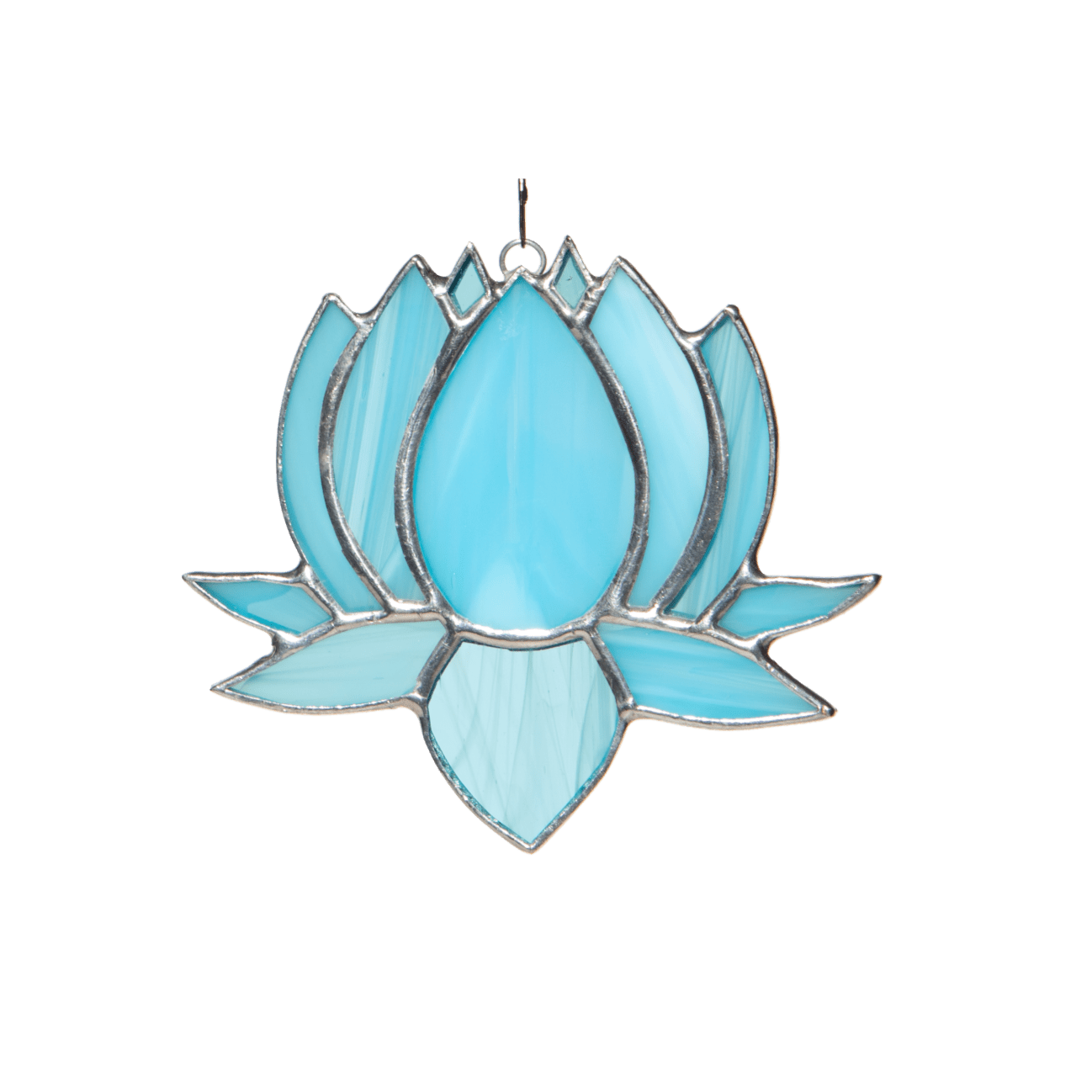 Small Lotus Stained Glass Suncatcher | 3" x 4" - Spiral Circle