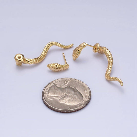 Snake Drop Earrings - Spiral Circle