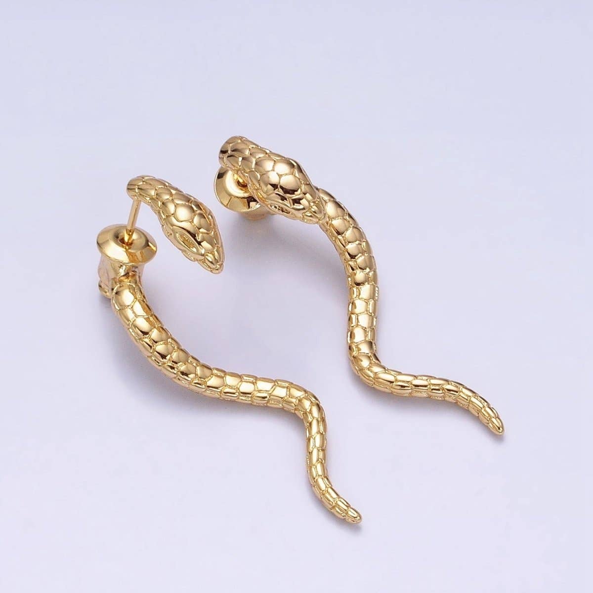Snake Drop Earrings - Spiral Circle