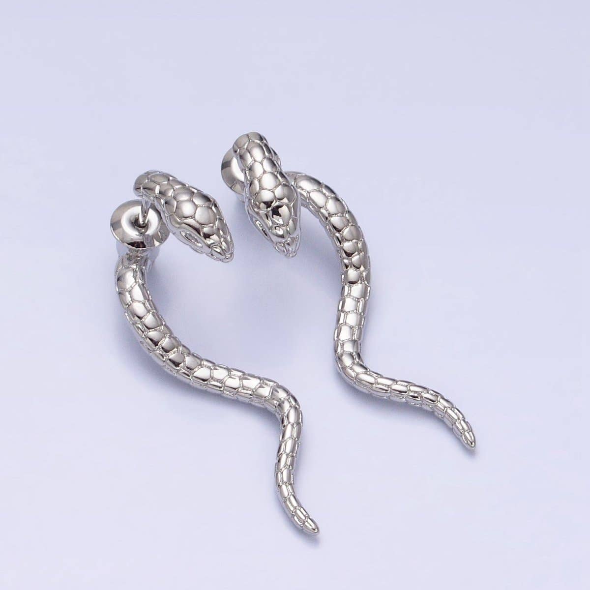 Snake Drop Earrings - Spiral Circle