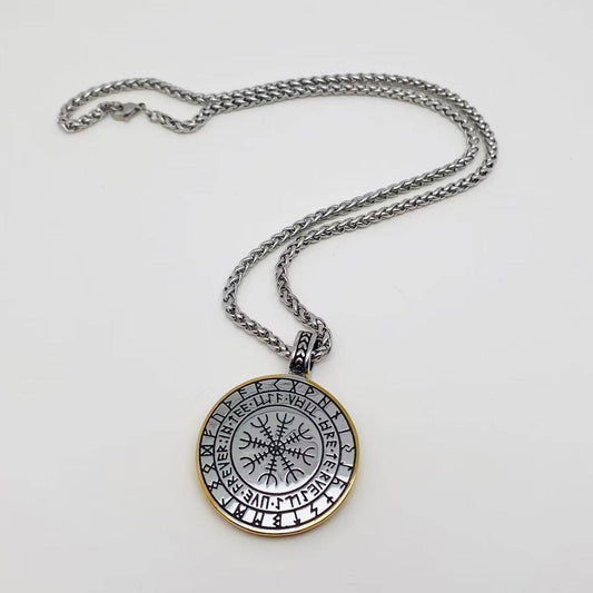 Snake Tree of Life Charm Pendant Necklace - Spiral Circle