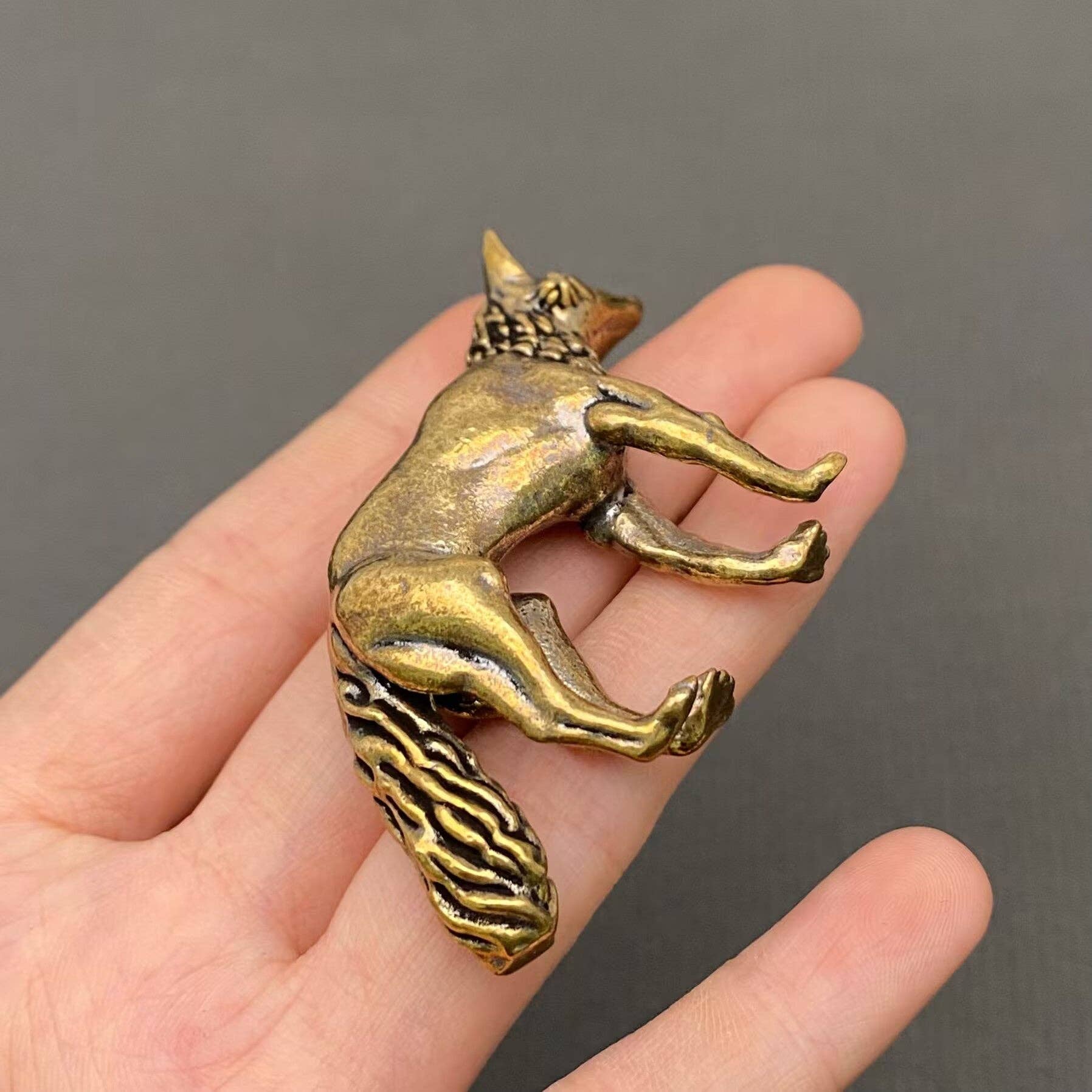 Sneaking Fox | Brass Figurine - Spiral Circle