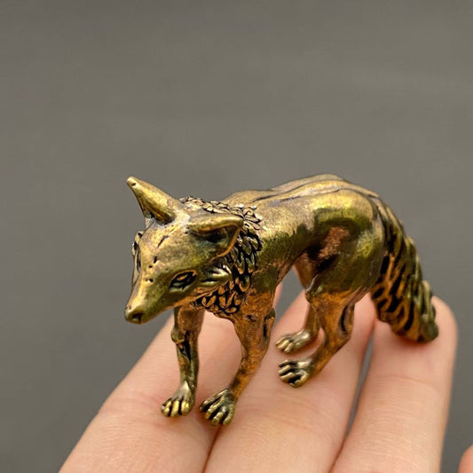 Sneaking Fox | Brass Figurine - Spiral Circle