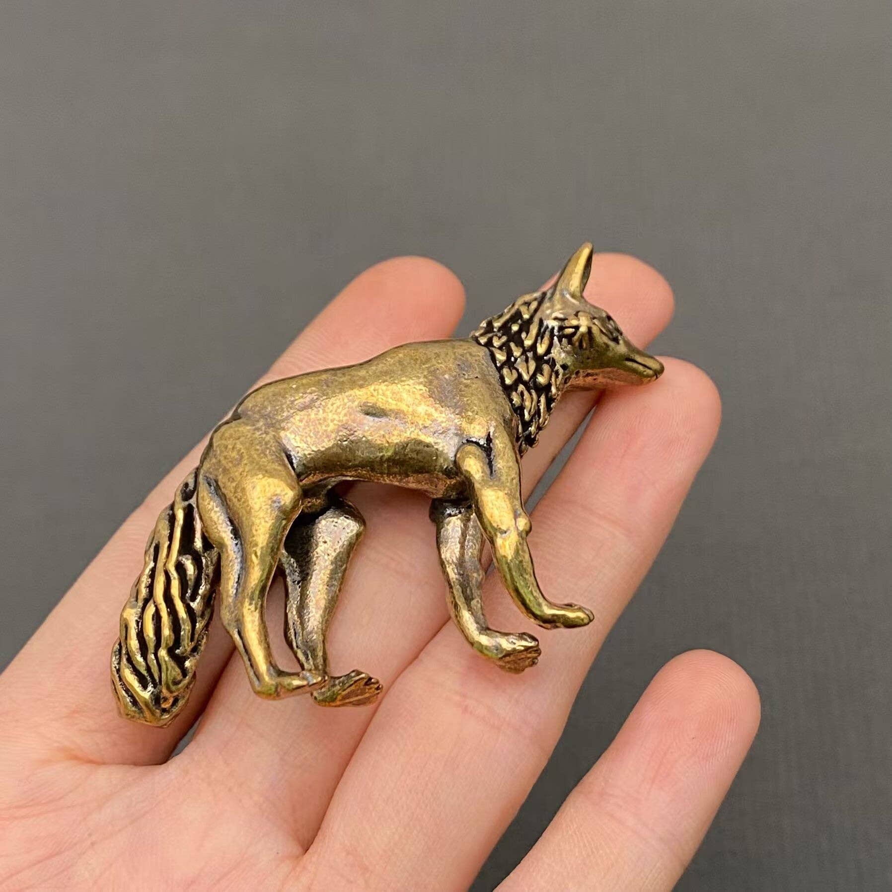 Sneaking Fox | Brass Figurine - Spiral Circle