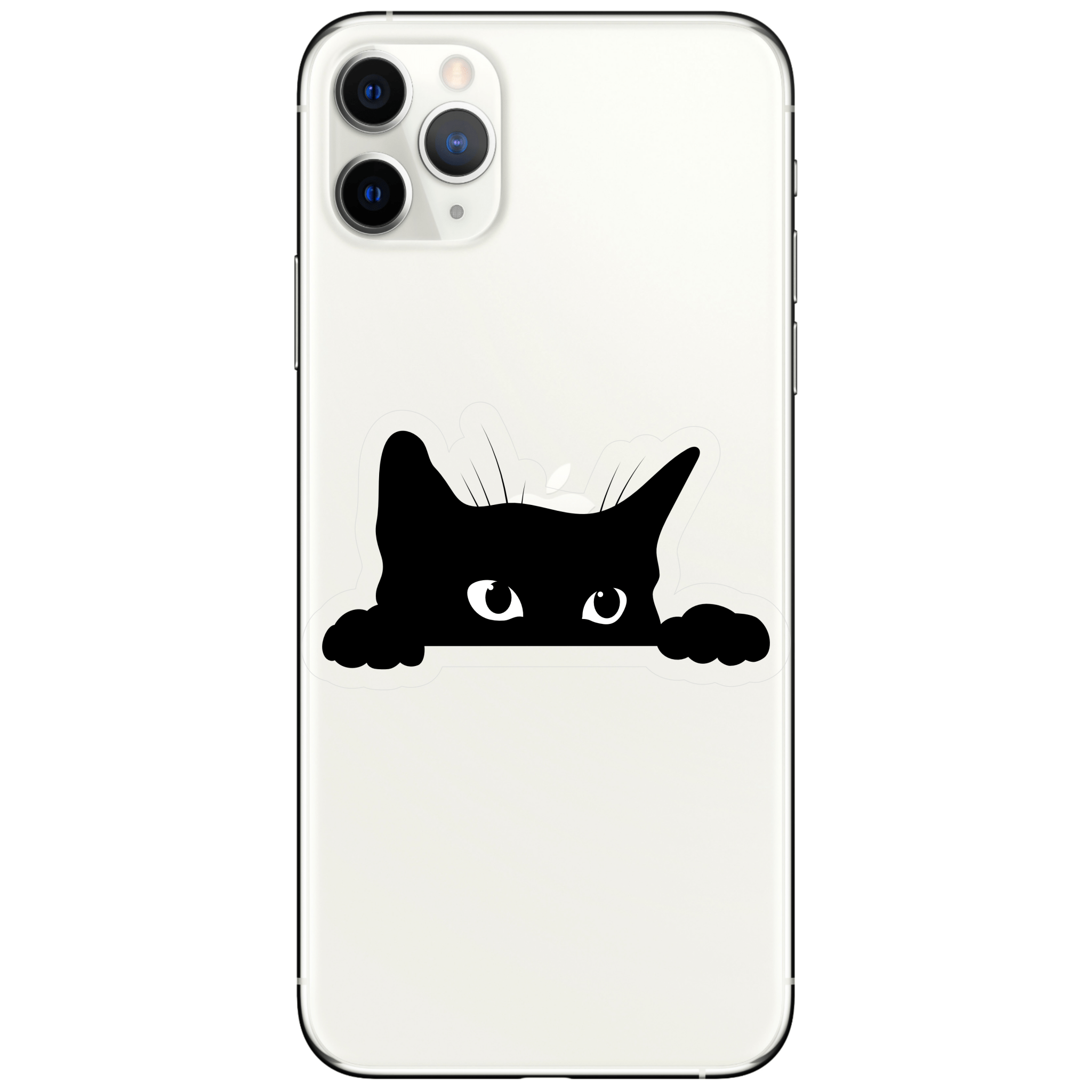 Sneaky Black Cat Sticker - Spiral Circle
