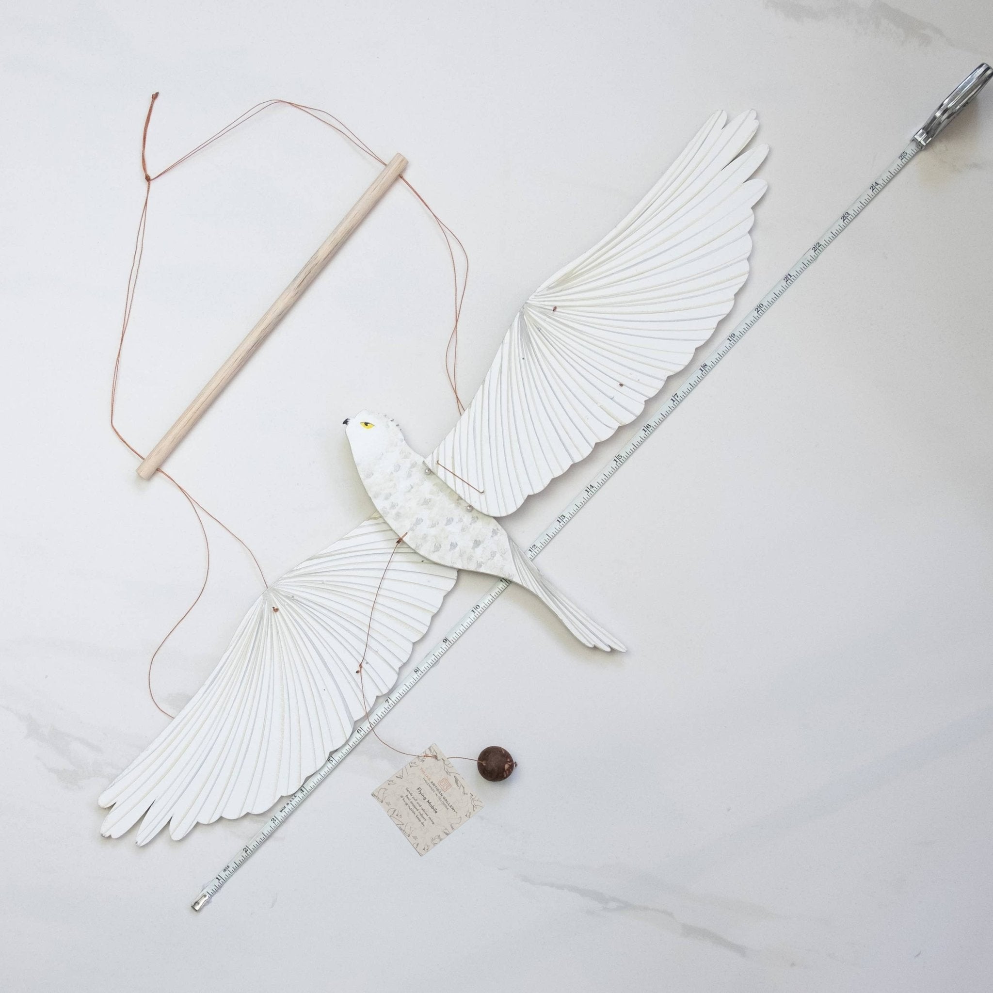 Snowy Owl BIrd Flying Mobile - Spiral Circle