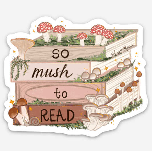 So Mush to Read Sticker - Spiral Circle