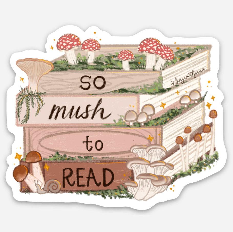 So Mush to Read Sticker - Spiral Circle
